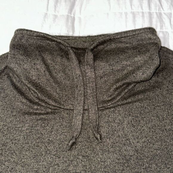 Green Envelope L Heather Green Knit Funnel Neck Tie Oversized Pullover - Picture 9 of 9